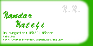 nandor matefi business card